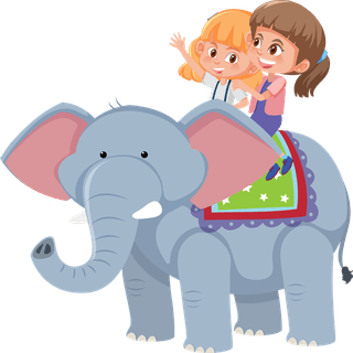 babyanimal-set-of-children-riding-animals-illustration-264392