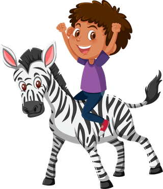 babyanimal-set-of-children-riding-animals-illustration-582469