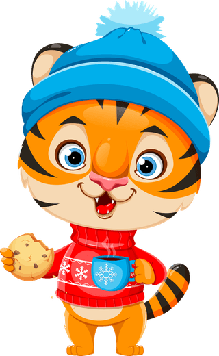 babytiger-cub-christmas-animals-and-gifts-vector-435371