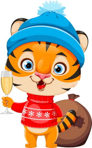 babytiger-cub-christmas-animals-and-gifts-vector-495405