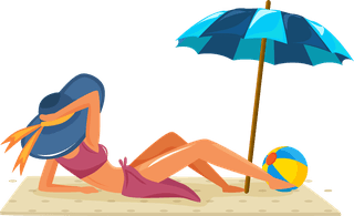 beachgoer-relaxing-girl-icons-beach-vacation-sketch-cartoon-characters-112927