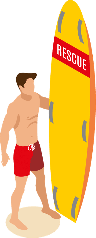 beachlifeguards-inventory-isometric-binocular-loudspeaker-umbrella-surfboard-chair-with-flag-936160