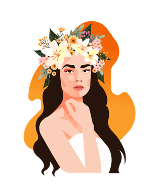 beautifulwoman-icons-flowers-hairstyle-sketch-cartoon-characters-348648
