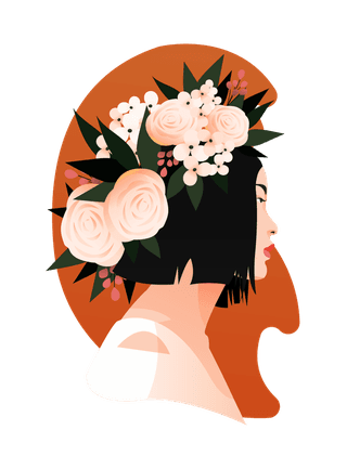 beautifulwoman-icons-flowers-hairstyle-sketch-cartoon-characters-602915