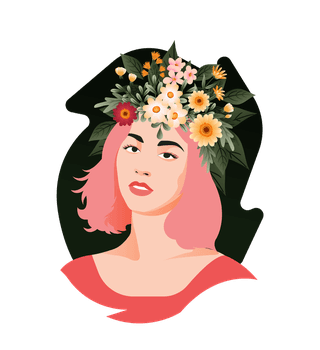 beautifulwoman-icons-flowers-hairstyle-sketch-cartoon-characters-342729
