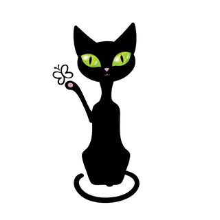 blackcat-with-green-eyes-illustration-152779