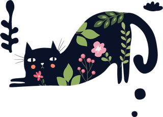 blackcats-pattern-flat-design-floral-decor-958144