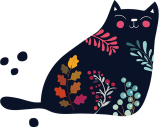 blackcats-pattern-flat-design-floral-decor-219544