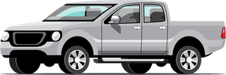 bundleset-grey-color-pickup-truck-side-front-back-view-white-background-286935