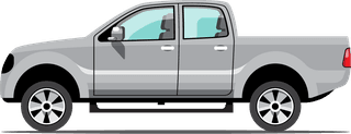bundleset-grey-color-pickup-truck-side-front-back-view-white-background-141601