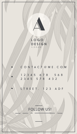 businesscard-templates-classical-leaves-decor-vertical-design-547047