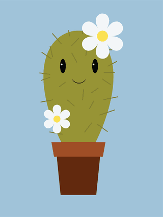 simpleand-cute-flat-cactus-illustration-265169