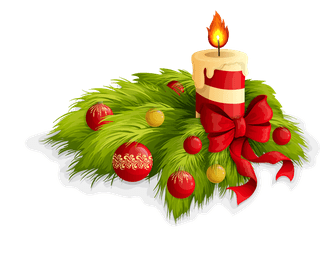 candlesand-pine-leaves-decorate-the-christmas-tree-christmas-elements-set-737464