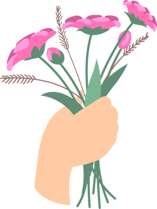 cartoonfemale-hands-holding-flower-bouquets-tulips-carnations-fresh-garden-field-flowers-vector-460638