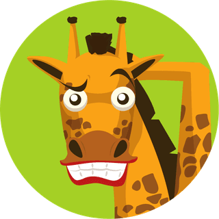 simplecartoon-giraffe-with-rounded-green-background-743841