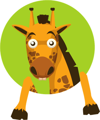simplecartoon-giraffe-with-rounded-green-background-737206