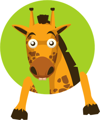 simplecartoon-giraffe-with-rounded-green-background-737206