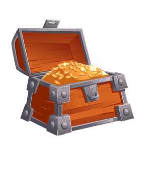 cartoontreasure-chest-with-golden-coins-crystal-magic-gems-human-skull-crown-sword-gold-pile-goblet-702987