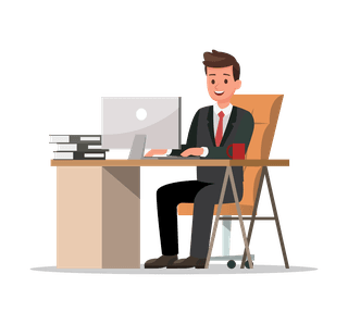 cartoonyoung-businessman-in-suit-sitting-illustration-working-with-computer-502750