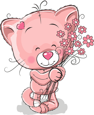 catcartoon-pink-animal-cartoon-background-vector-836672
