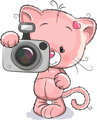 catcartoon-pink-animal-cartoon-background-vector-457390