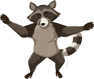 catfox-raccoon-character-dance-position-illustration-950832
