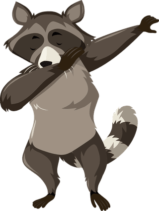 catfox-raccoon-character-dance-position-illustration-328711