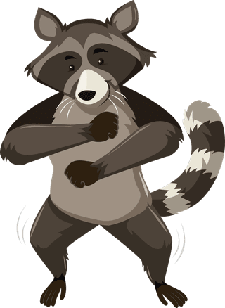 catfox-raccoon-character-dance-position-illustration-969953