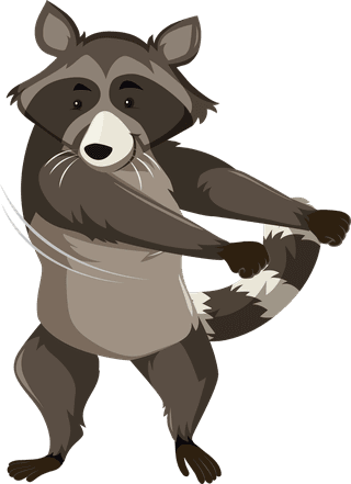 catfox-raccoon-character-dance-position-illustration-555569