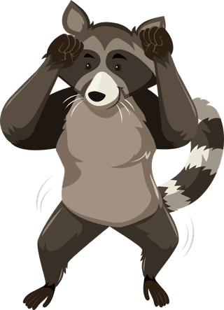 catfox-raccoon-character-dance-position-illustration-956151