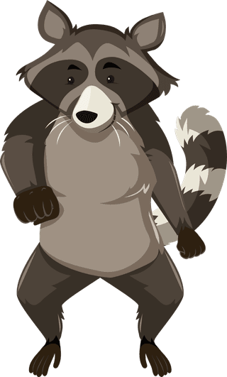 catfox-raccoon-character-dance-position-illustration-829607