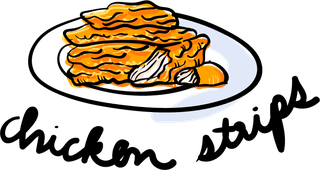 chickenstrips-drawing-style-food-collection-495292