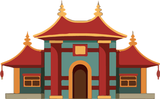 chinatraditional-buildings-cultural-japan-objects-gate-pagoda-palace-cartoon-collection-72997