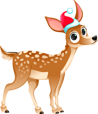 christmasdeer-animal-with-christmas-hat-pattern-background-vector-320675