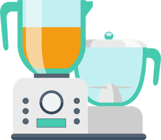 cookingequipment-flat-icons-toaster-stove-kettle-mixer-refrigerator-grinder-blender-object-236617
