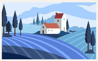 countrysidebackground-templates-colorful-classic-field-houses-sketch-711287
