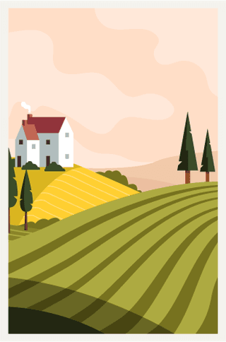 countrysidebackground-templates-colorful-classic-field-houses-sketch-740793