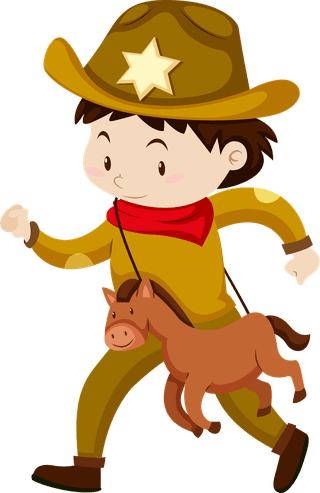 cowboysset-of-children-in-costumes-illustration-355621
