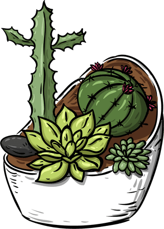 decorativecactus-pot-icons-classical-colorful-handdrawn-sketch-172173