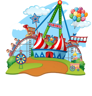 differentbungalows-and-island-beach-theme-and-amusement-park-isolated-on-white-back-347345