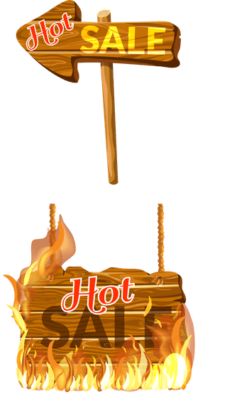 discountwooden-sign-with-fire-flame-vector-45573