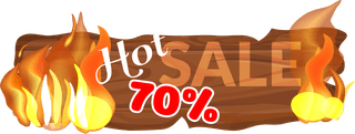 discountwooden-sign-with-fire-flame-vector-244479