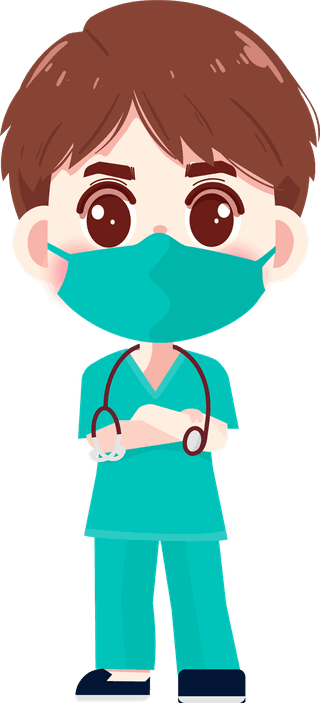 doctornurse-professional-team-health-medical-set-hand-drawn-cartoon-art-illustration-157134