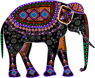 elephantspainted-in-colorful-patterns-beautiful-ethnic-style-decoration-vector-clip-art-743529