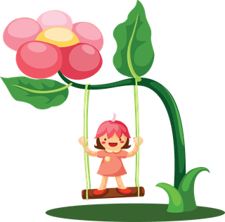 fairiesplay-on-swings-cartoon-images-of-children-vector-34177