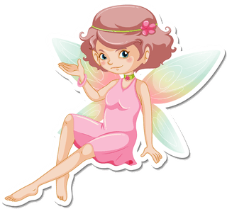fairyset-stickers-with-beautiful-fairies-mermaid-cartoon-character-615145