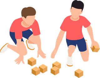 familyplaying-isometric-icons-with-parents-children-isolated-353653