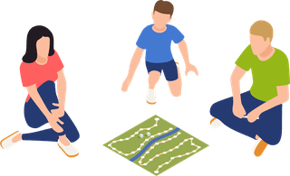 familyplaying-isometric-icons-with-parents-children-isolated-520660