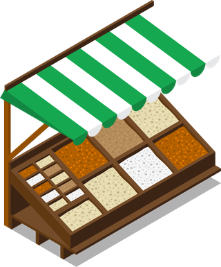 isometricfarm-market-stall-illustration-571663