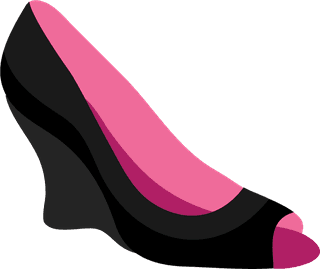 fashionpink-and-black-shoe-cartoon-style-illustration-377753